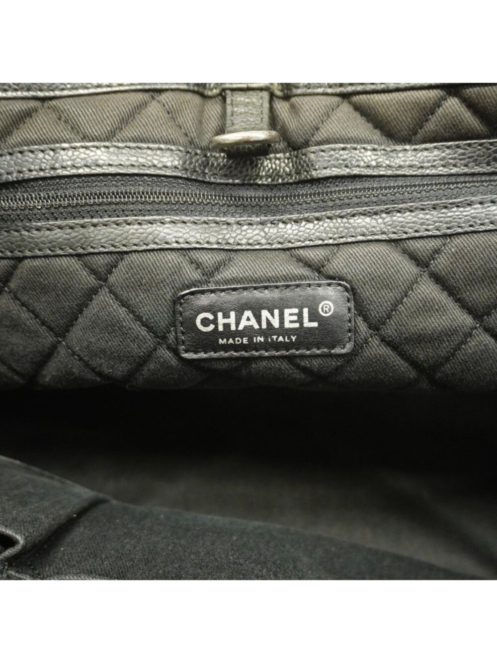 Chanel Chain Tote Caviar Leather Black Silver - Picture 5 of 10